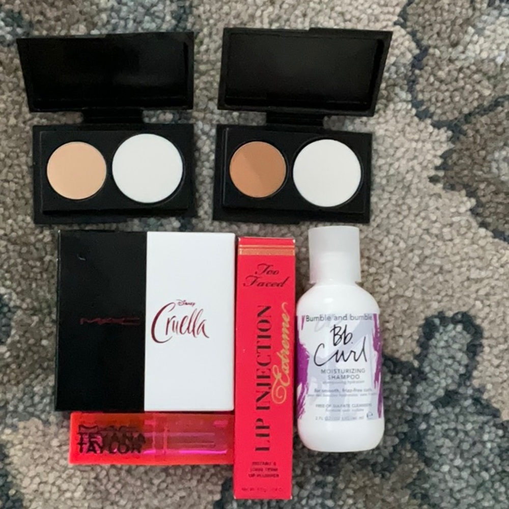 Variety of makeup products